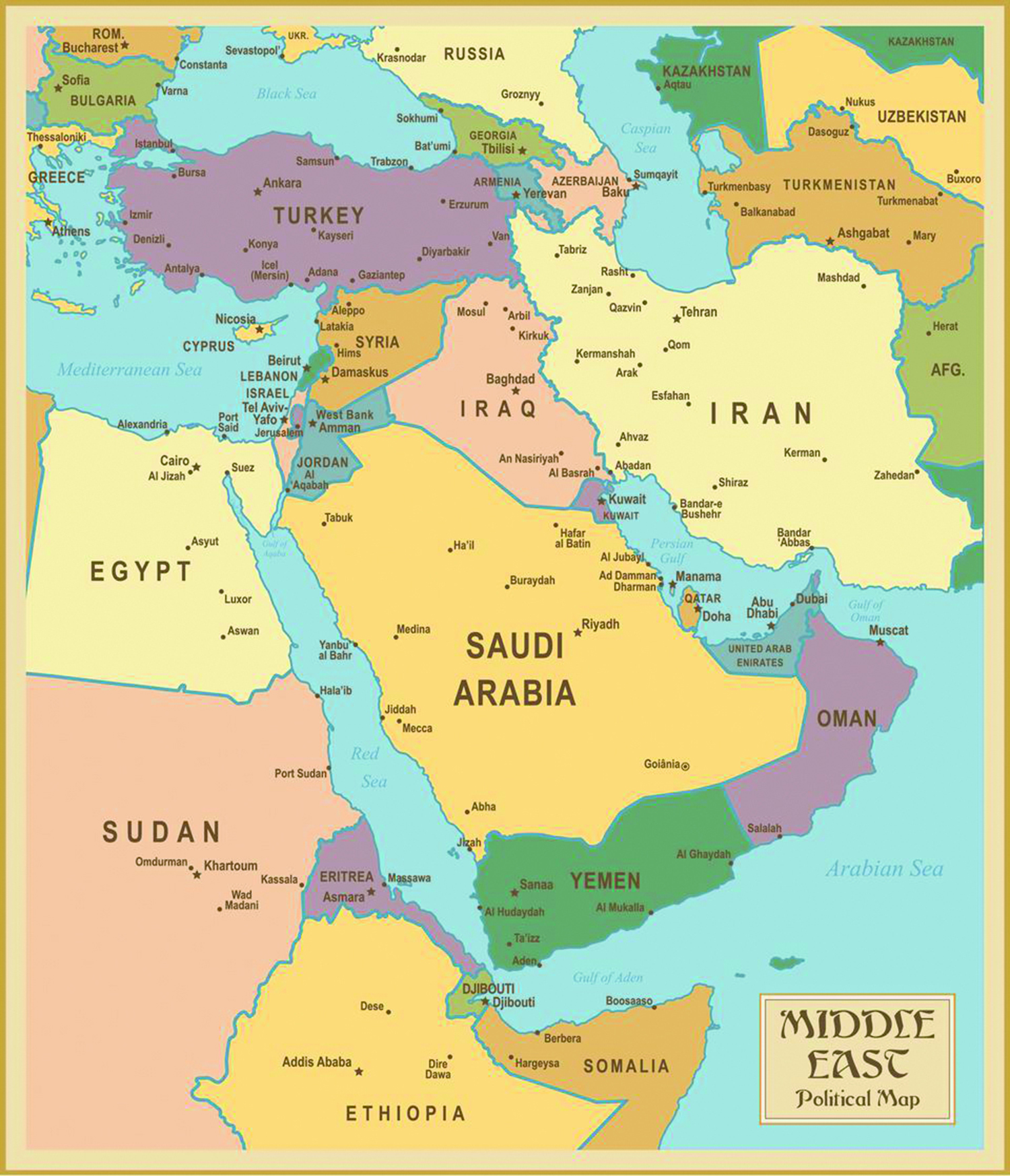 Map of the Middle East