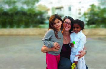 Nicole Yoder with kids