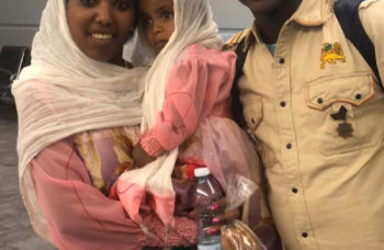 Ethiopian family at airport