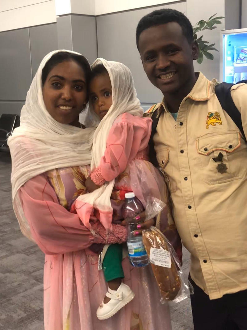 Ethiopian family at airport