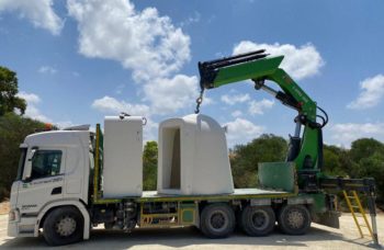 Bomb Shelters being delivered