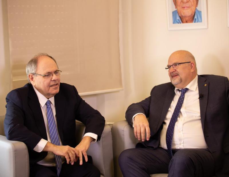 Yad Vashem Chairman Dani Dayan with ICEJ President Juergen Buehler