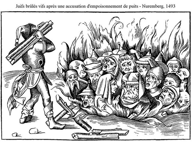 Nuremberg burning Jews graphic