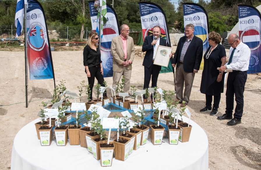 ICEJ leadership and KKL at Tree Planting ceremony