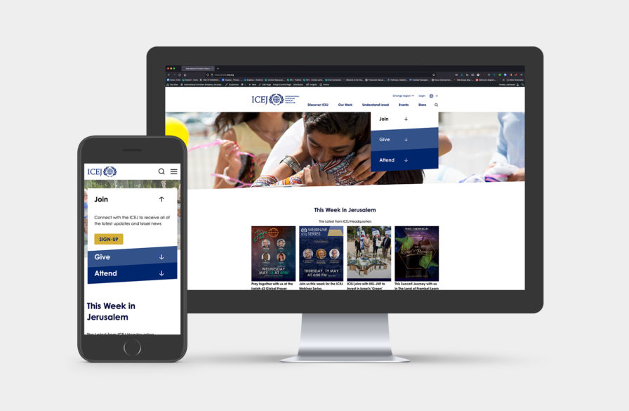 Screenshot of the new website