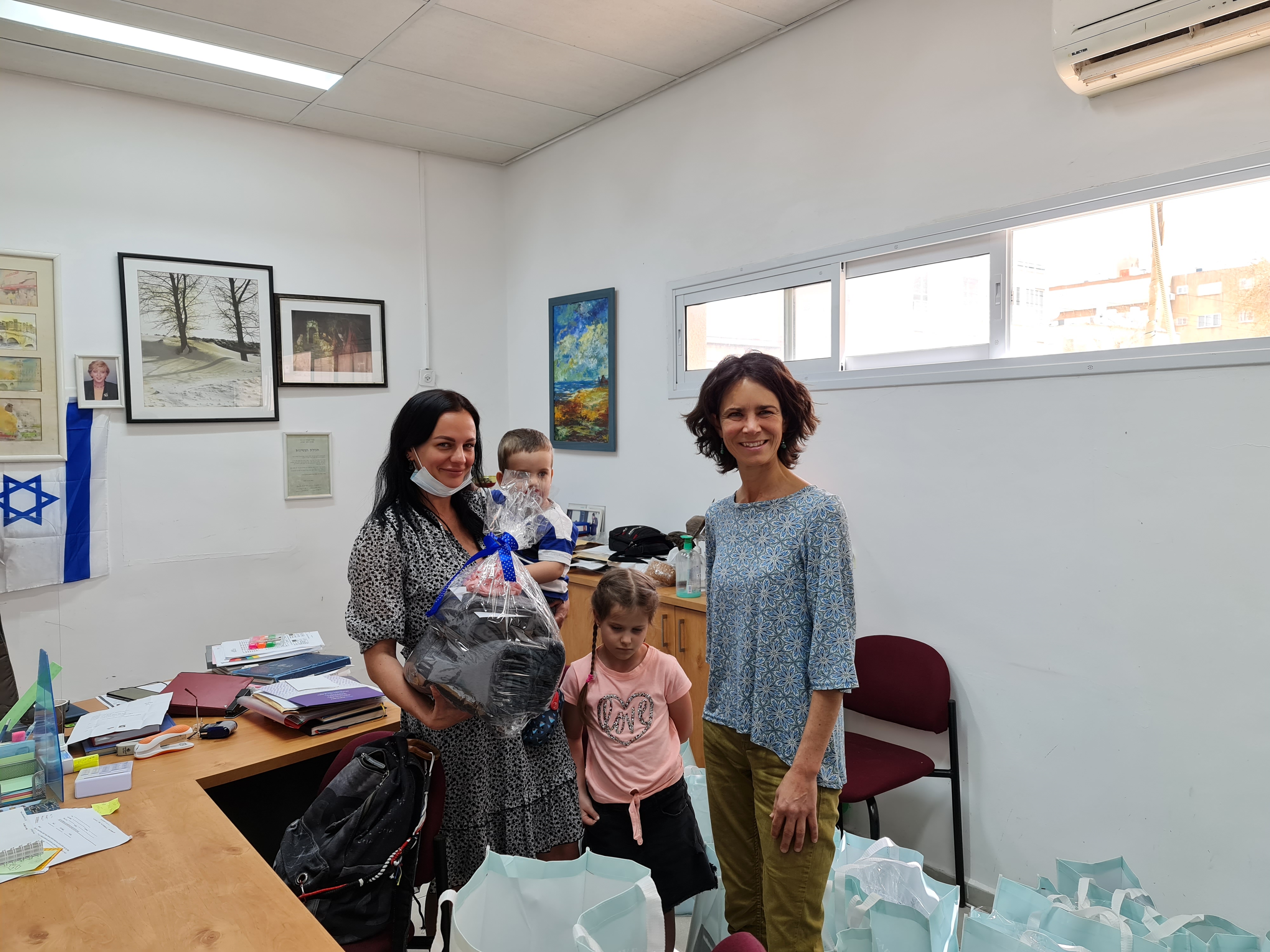 Valeria with Mira and David