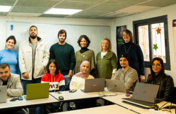 ICEJ AID with Arab students in coding bootcamp course