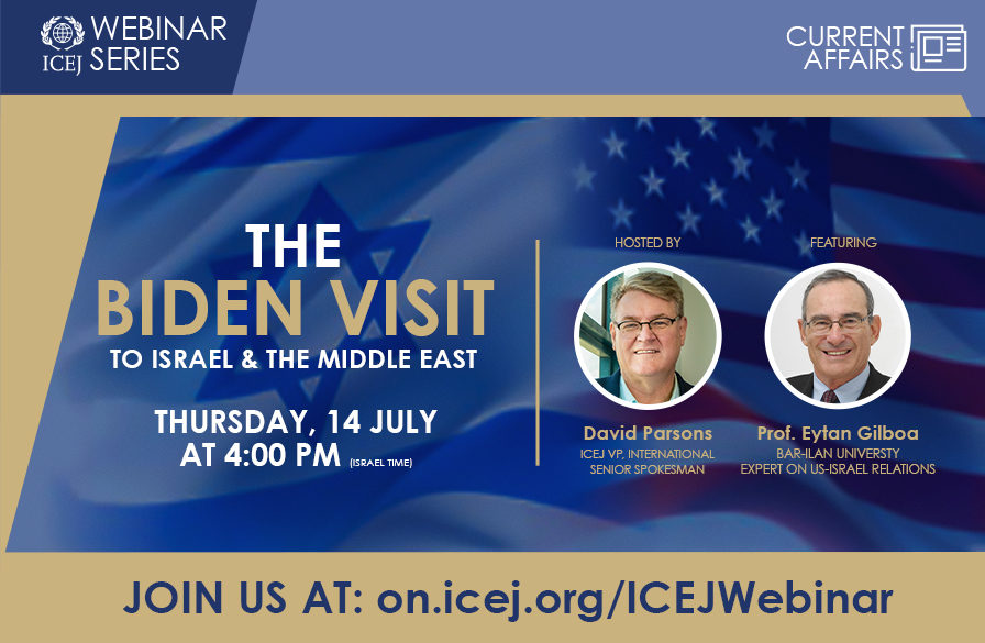 Webinar panelists The Biden Visit to Israel 14 July 22