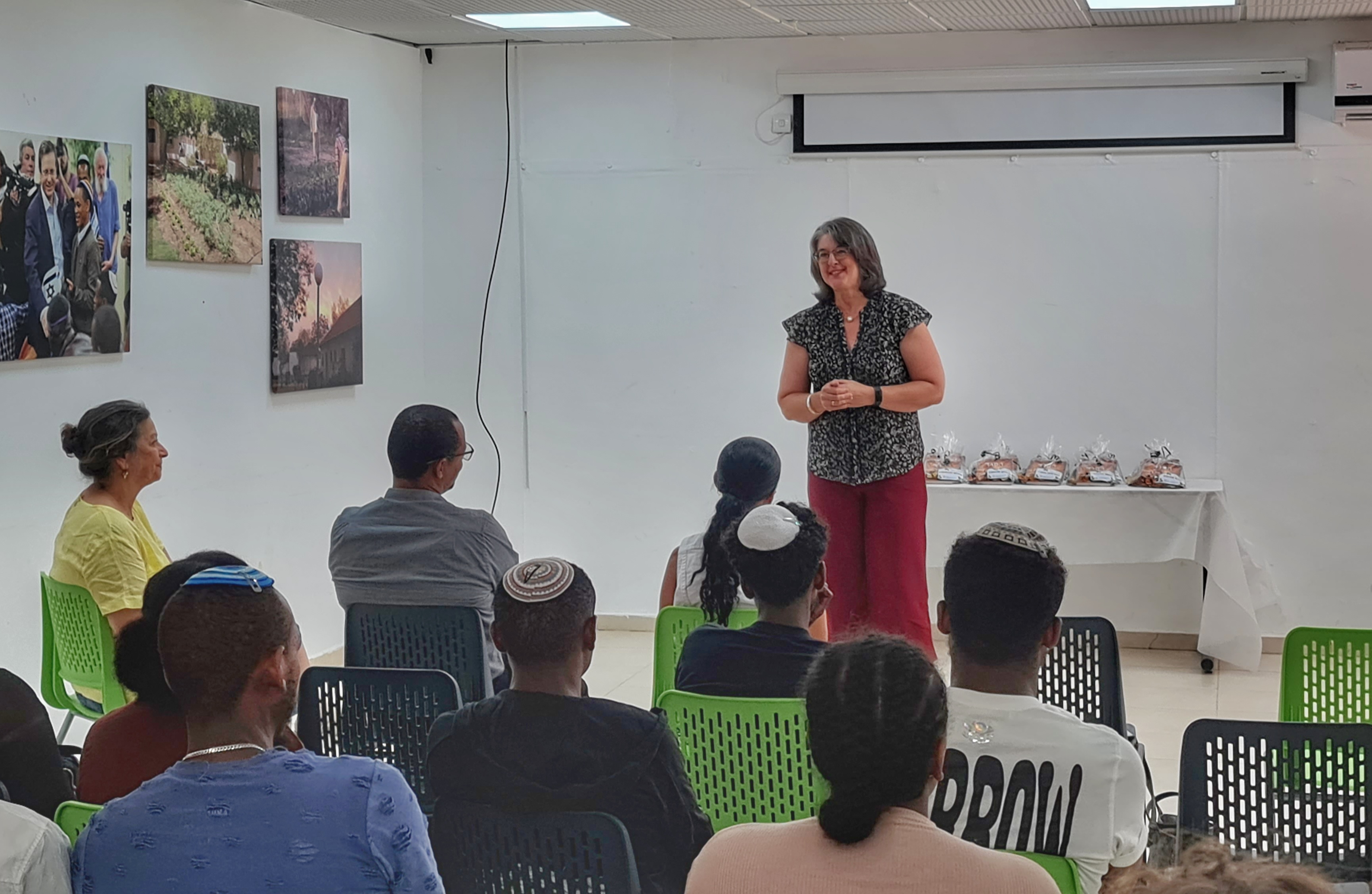 Nicole addresses the students