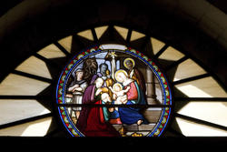 Nativity Scene in stained glass