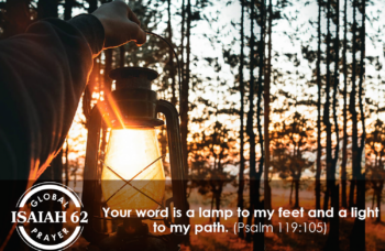 Lamp lights the path