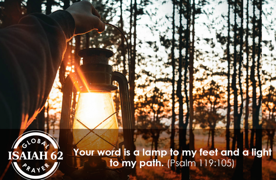 Lamp lights the path