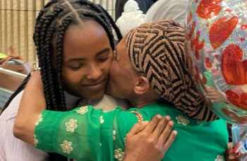 Ethiopian Aliyah - family embracing at the airport