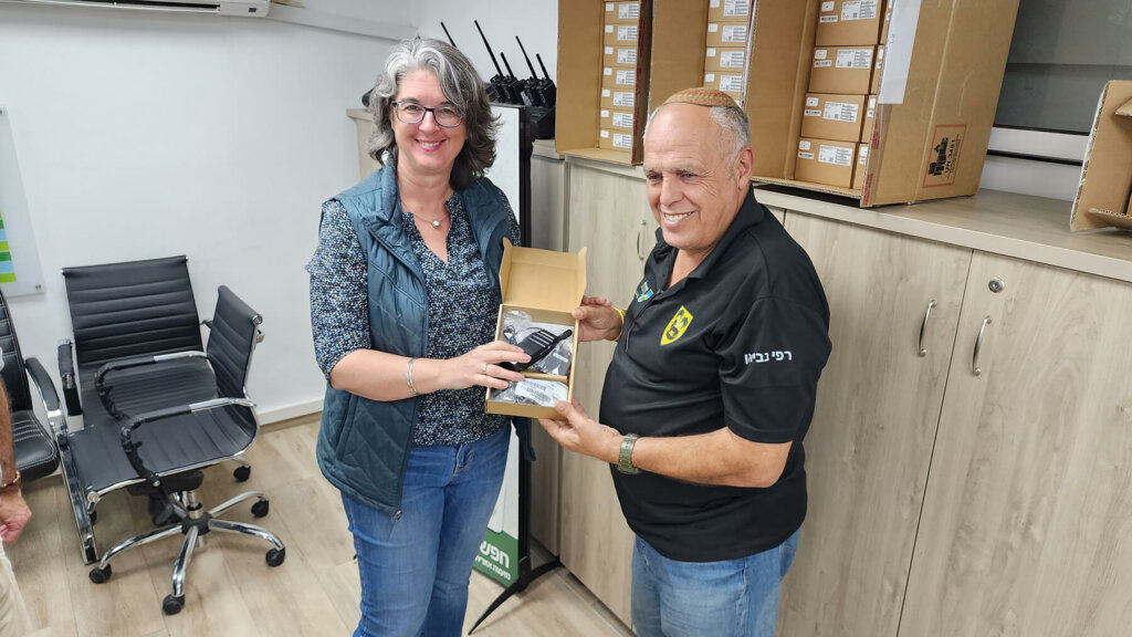 Nicole presenting one of the communication devices