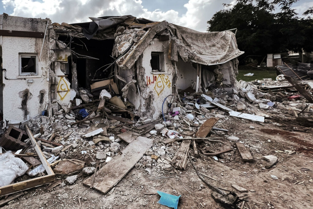 House destroyed during Rocket and Hamas attack