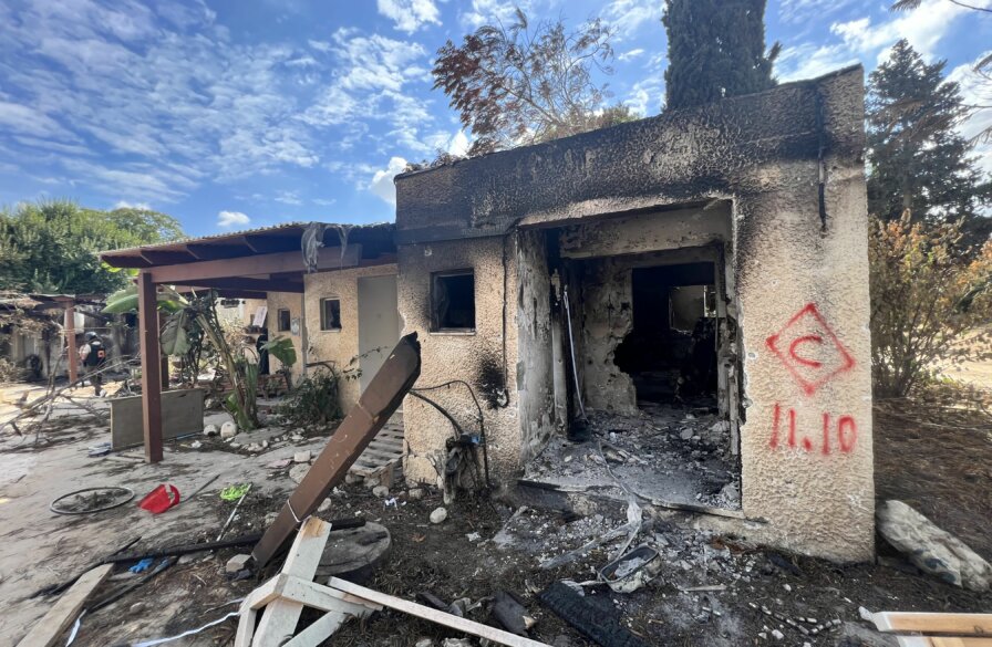 Kfar Aza destroyed homes