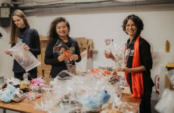 ICEJ staff pack Christmas gifts in Nazareth