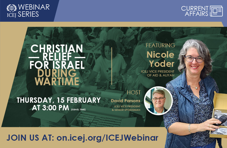 Webinar 15 February 3 PM. Christian Relief to Israel during wartime.