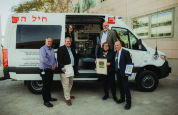 ICEJ Leadership at ambulance dedication