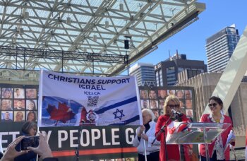 Donna Holbrook at Toronto rally