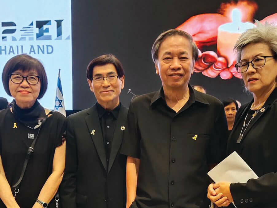 ICEJ-Thailand representatives at a commemoration service held at the Israeli Embassy.