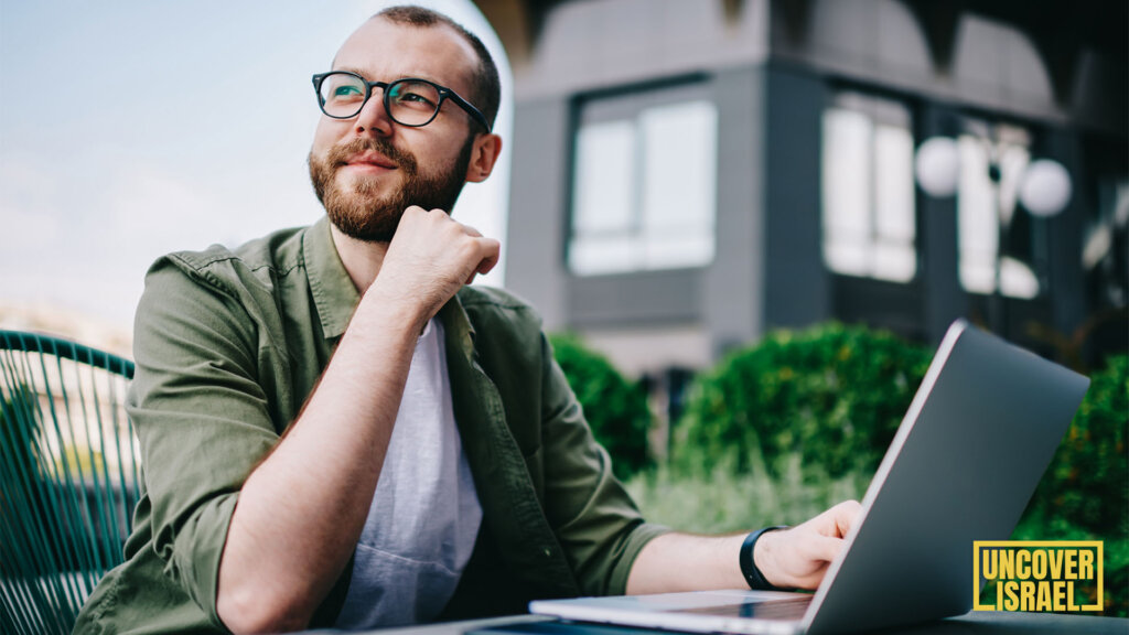 Man Studying Online