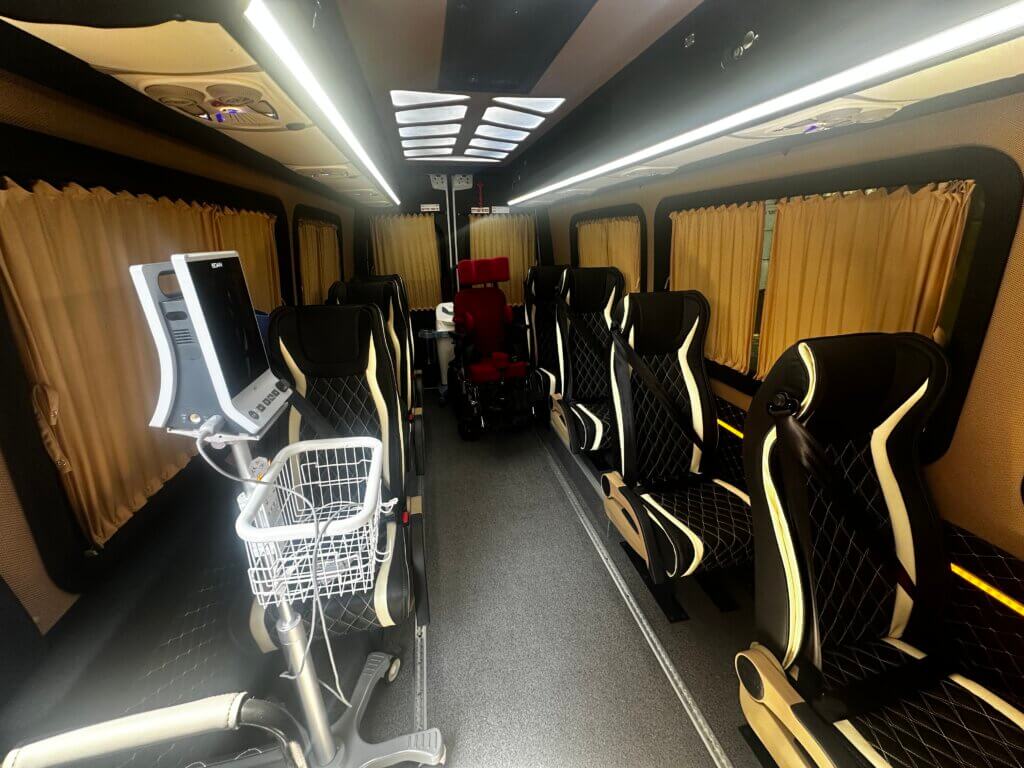 inside the specialised ambulance