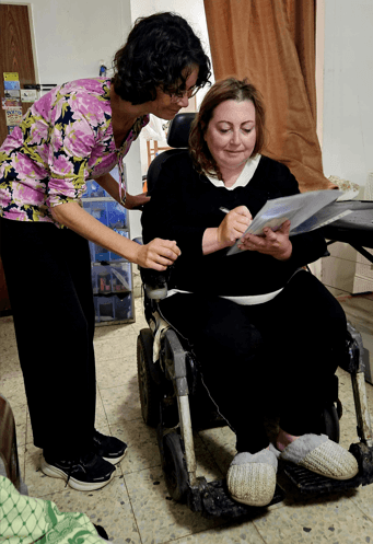 ICEJ Staff take cover in a bomb shelter during their Passover deliveries.