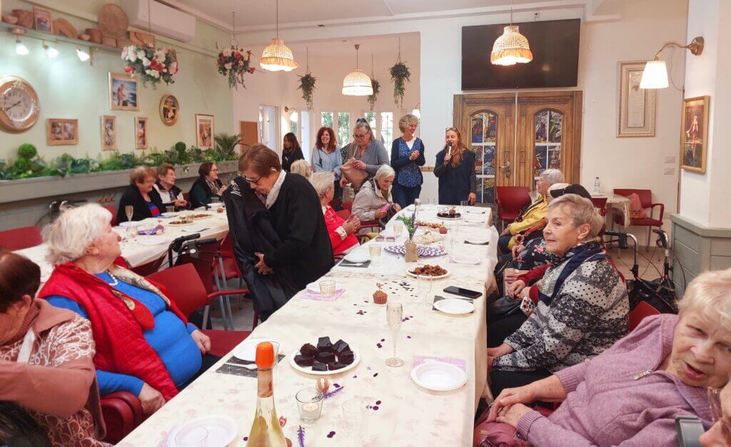 Haifa home residents participate in a bridal shower