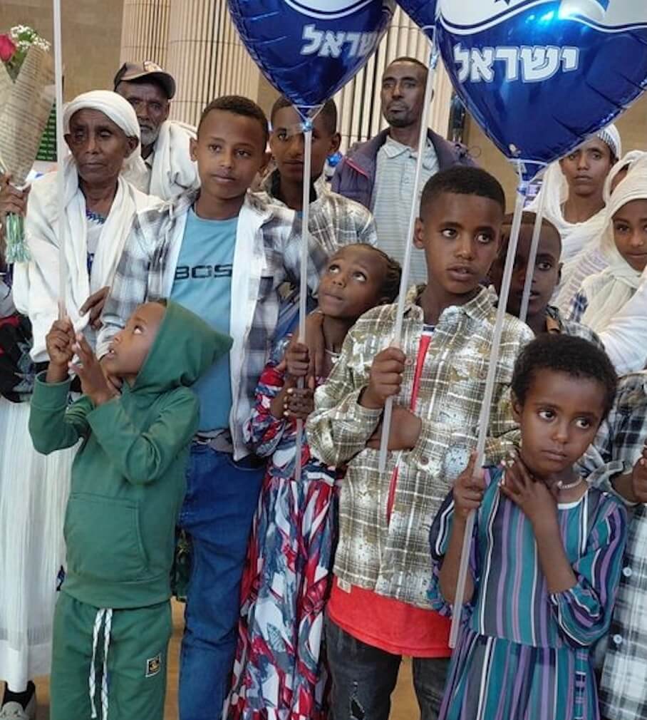 Ethiopian children who came in an ICEJ-sponsored flight from India