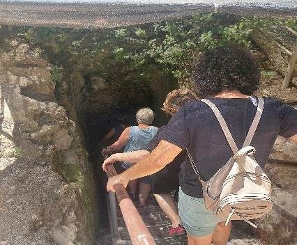Caregivers participating in a hike