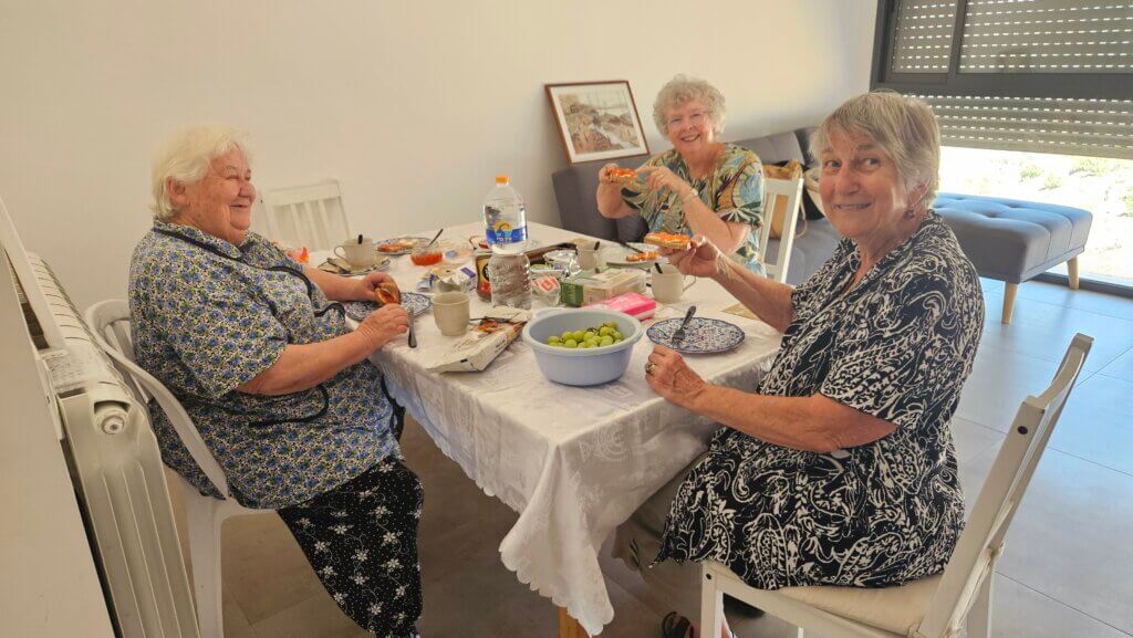 Enjoying tea and snacks during the Homecare visit